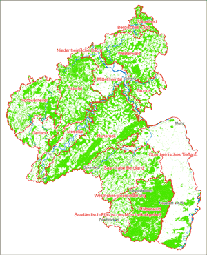 Waldökologische Naturräume (Wuchsgebiete) in Rheinland-Pfalz