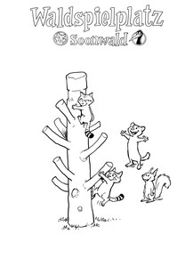 Das Bild zeigt: Ausmalmotiv Kletterbaum