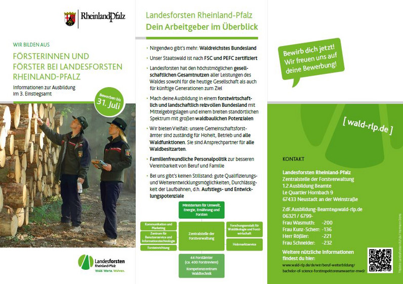 Info-Faltblatt zum gehobenen Forstdienst