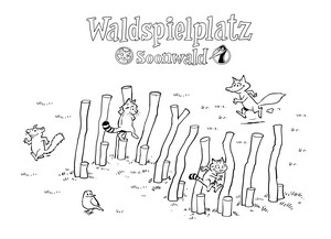 Das Bild zeigt: Ausmalmotiv Balancestamm