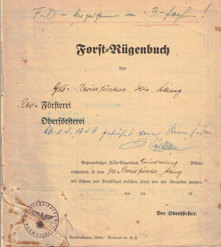 Titelblatt des Forst-Rügenbuchs