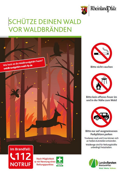 Waldbrandschild in Rheinland-Pfalz seit 2020