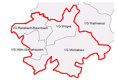 Karte der Verbandsgemeinden des Forstamtes