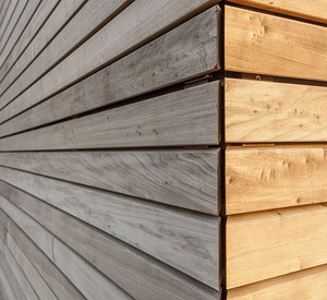 Das Bild zeigt einen Holzbau.