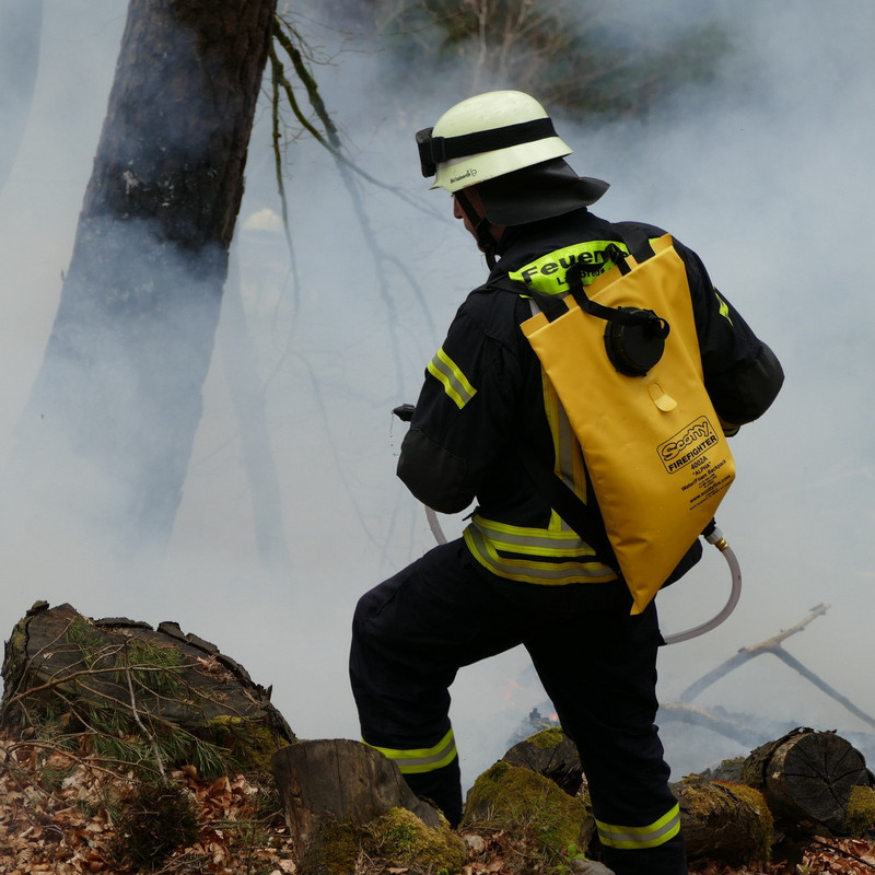 Waldbrandübung Das Bild zeigt: Waldbrandübung