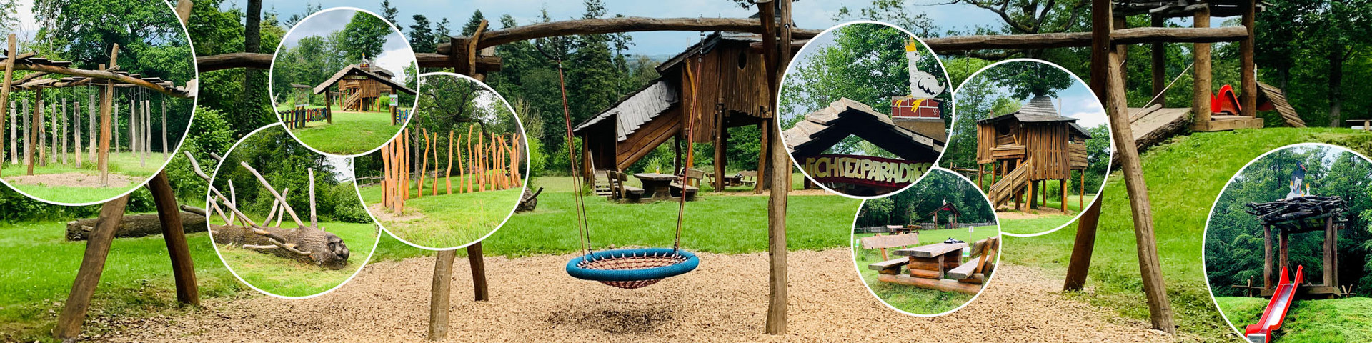 Das Bild zeigt: Waldspielplatz "Wichtelparadies"