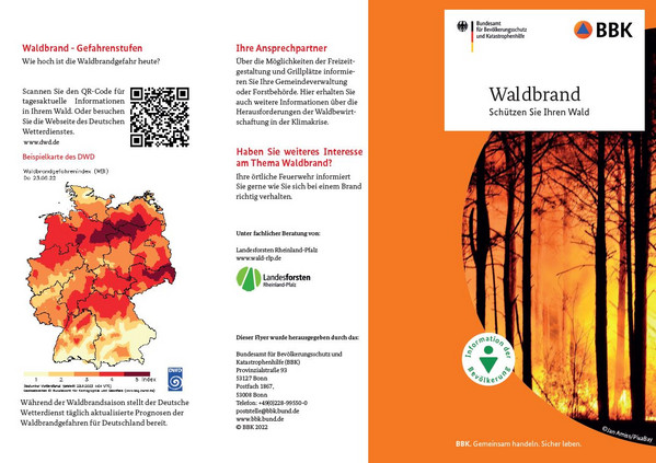 Waldbrand-Flyer des Bundesamts für Bevölkerungsschutz und Katastrophenhilfe (BBK)
