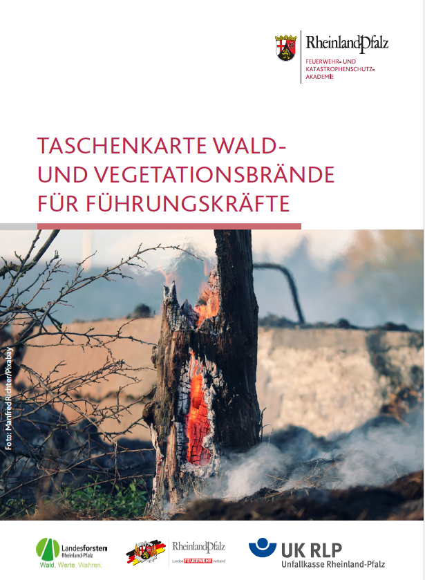 Bei Klick laden Sie die \"Einführung Taschenkarte Wald- und Vegetationsbrandbekämpfung für Führungskräfte\" als PDF herunter.