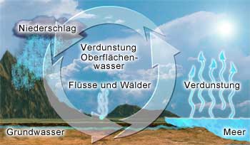 Schematische Darstellung des Wasserkreislaufs
