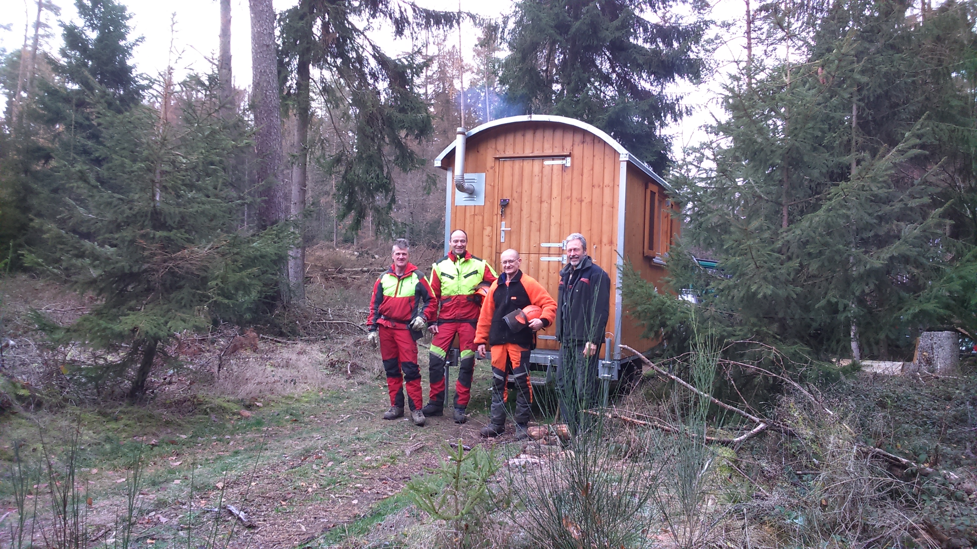 Das "Waldteam" im Forstrevier Neustadt-Waldbreitbach (Thomas Schützeichel, Franz Schmid, Franz-Josef Heck und Hans-Werner Neitzert -links nach rechts)
