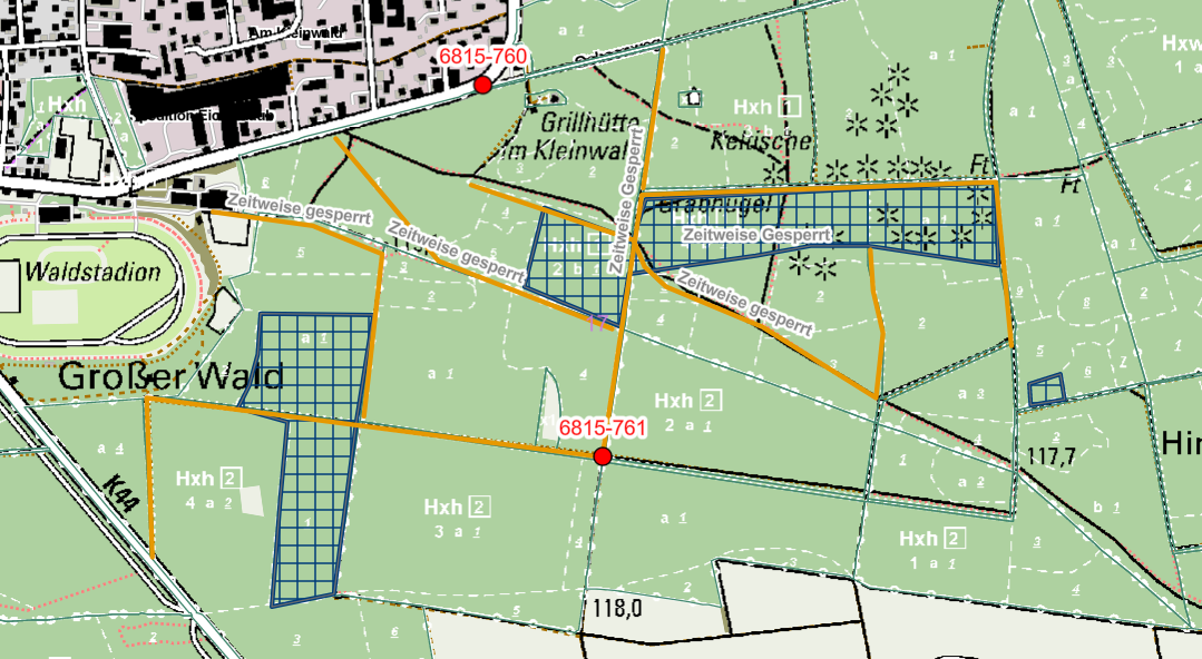 Orte der geplanten Holzernte